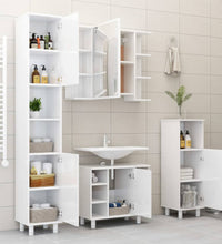 Badezimmerschrank Hochglanz-Weiß 30x30x95 cm Holzwerkstoff