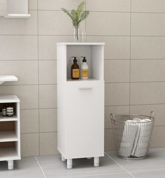 Badezimmerschrank Hochglanz-Weiß 30x30x95 cm Holzwerkstoff