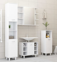 Badezimmerschrank Weiß 30x30x179 cm Holzwerkstoff