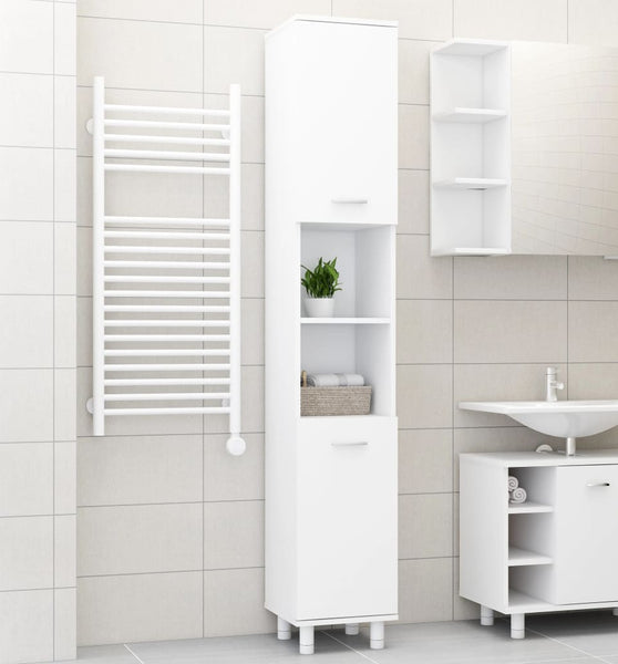 Badezimmerschrank Weiß 30x30x179 cm Holzwerkstoff