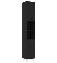 Badezimmerschrank Schwarz 30x30x179 cm Holzwerkstoff