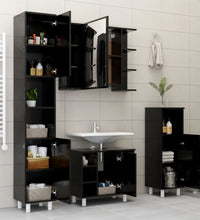 Badezimmerschrank Schwarz 30x30x179 cm Holzwerkstoff