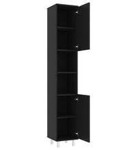 Badezimmerschrank Schwarz 30x30x179 cm Holzwerkstoff
