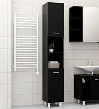 Badezimmerschrank Schwarz 30x30x179 cm Holzwerkstoff