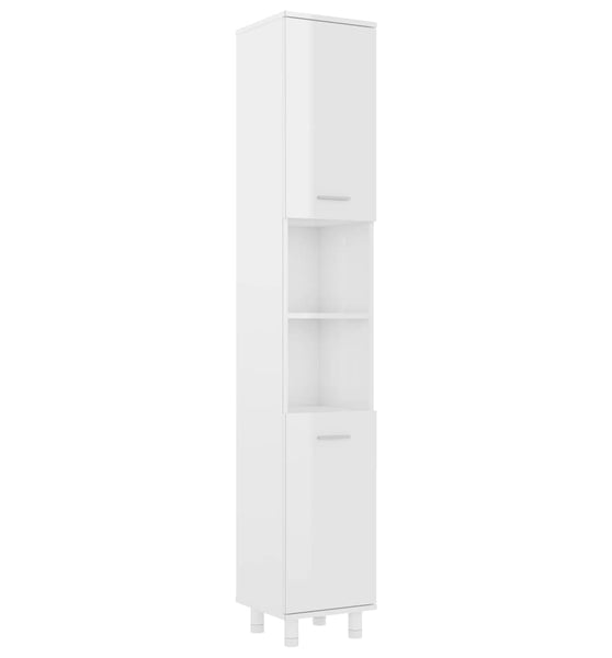 Badezimmerschrank Hochglanz-Weiß 30x30x179 cm Holzwerkstoff