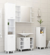 Badezimmerschrank Hochglanz-Weiß 30x30x179 cm Holzwerkstoff