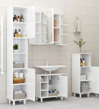 Badezimmerschrank Hochglanz-Weiß 30x30x179 cm Holzwerkstoff