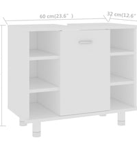 Badezimmerschrank Weiß 60x32x53,5 cm Holzwerkstoff
