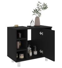 Badezimmerschrank Schwarz 60x32x53,5 cm Holzwerkstoff