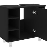 Badezimmerschrank Schwarz 60x32x53,5 cm Holzwerkstoff