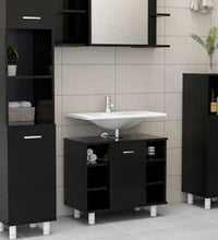 Badezimmerschrank Schwarz 60x32x53,5 cm Holzwerkstoff