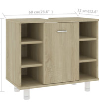 Badezimmerschrank Sonoma-Eiche 60x32x53,5 cm Holzwerkstoff