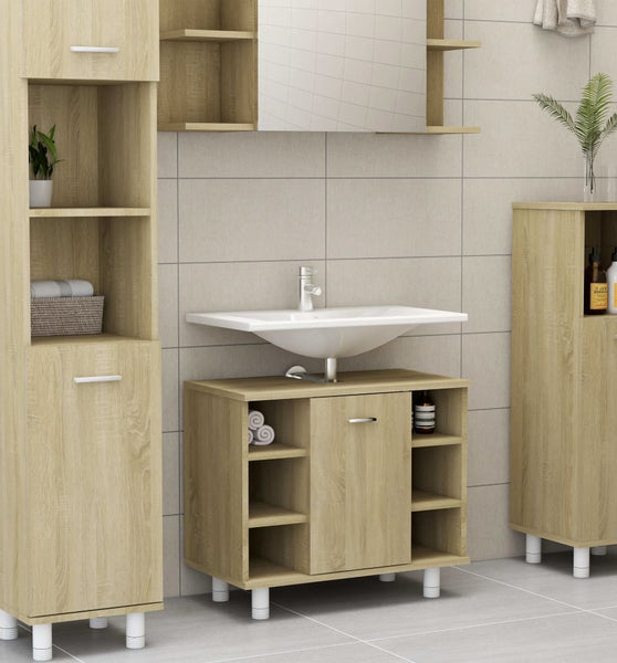 Badezimmerschrank Sonoma-Eiche 60x32x53,5 cm Holzwerkstoff