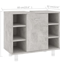 Badezimmerschrank Betongrau 60x32x53,5 cm Holzwerkstoff