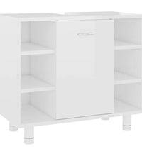 Badezimmerschrank Hochglanz-Weiß 60x32x53,5 cm Holzwerkstoff