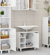 Badezimmerschrank Hochglanz-Weiß 60x32x53,5 cm Holzwerkstoff