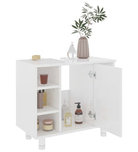 Badezimmerschrank Hochglanz-Weiß 60x32x53,5 cm Holzwerkstoff