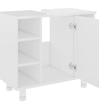 Badezimmerschrank Hochglanz-Weiß 60x32x53,5 cm Holzwerkstoff