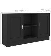 Sideboard Schwarz 120x30,5x70 cm Holzwerkstoff