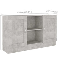 Sideboard Betongrau 120x30,5x70 cm Holzwerkstoff