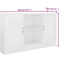 Sideboard Hochglanz-Weiß 120x30,5x70 cm Holzwerkstoff