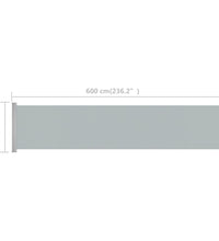Ausziehbare Seitenmarkise 140x600 cm Grau