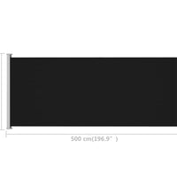 Seitenmarkise Ausziehbar 200x500 cm Schwarz