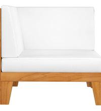 Modular-Ecksofa mit Cremeweißen Kissen Akazie Massivholz