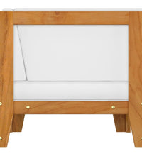 Modular-Ecksofa mit Cremeweißen Kissen Akazie Massivholz