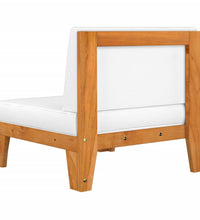 Modular-Ecksofa mit Cremeweißen Kissen Akazie Massivholz
