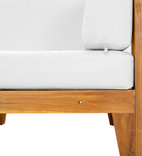 Modular-Ecksofa mit Cremeweißen Kissen Akazie Massivholz