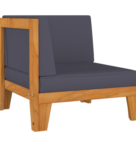 Modular-Ecksofa mit Dunkelgrauen Kissen Akazie Massivholz