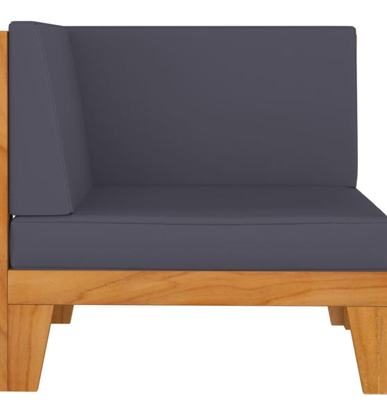 Modular-Ecksofa mit Dunkelgrauen Kissen Akazie Massivholz
