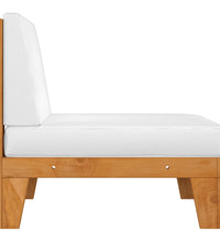 Modular-Mittelsofa mit Cremeweißen Kissen Akazie Massivholz