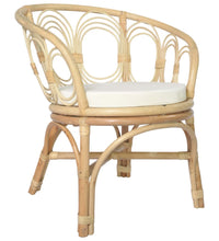 Esszimmerstuhl mit Kissen Rattan und Leinen