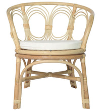 Esszimmerstuhl mit Kissen Rattan und Leinen