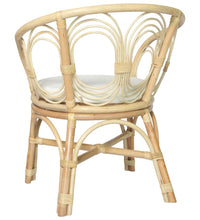 Esszimmerstuhl mit Kissen Rattan und Leinen