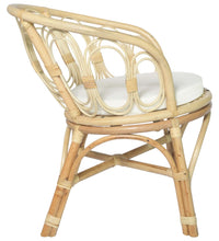 Esszimmerstuhl mit Kissen Rattan und Leinen