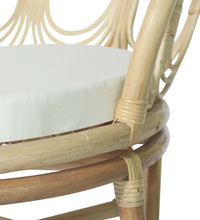 Esszimmerstuhl mit Kissen Rattan und Leinen