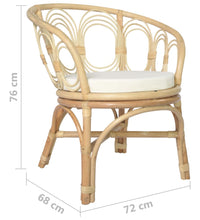 Esszimmerstuhl mit Kissen Rattan und Leinen