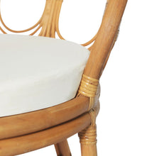 Esszimmerstuhl mit Kissen Hellbraun Rattan Leinen