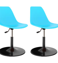 Drehbare Esszimmerstühle 2 Stk. Blau PP