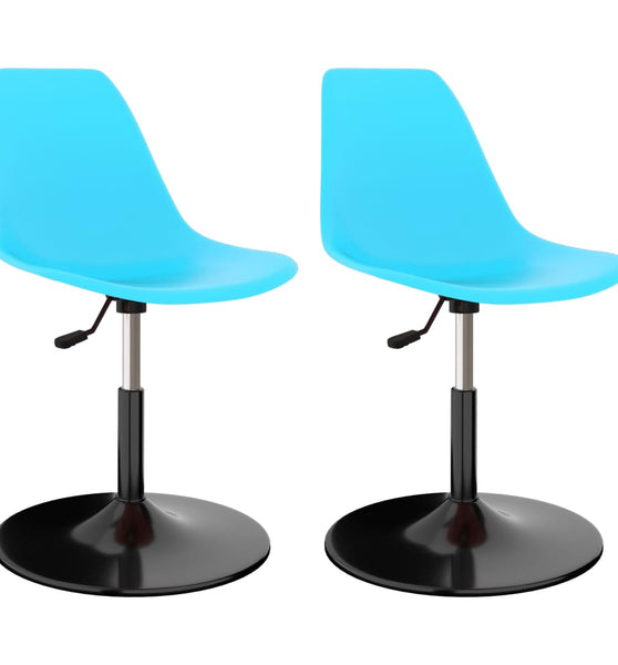 Drehbare Esszimmerstühle 2 Stk. Blau PP