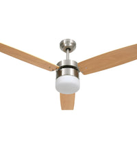 Deckenventilator mit Licht und Fernbedienung 108 cm Hellbraun