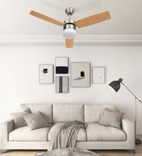 Deckenventilator mit Licht und Fernbedienung 108 cm Hellbraun