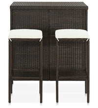 3-tlg. Bar Set Poly Rattan Braun