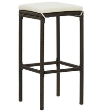3-tlg. Bar Set Poly Rattan Braun