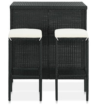 3-tlg. Bar Set Poly Rattan Schwarz