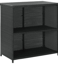 3-tlg. Bar Set Poly Rattan Schwarz