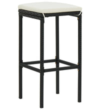 3-tlg. Bar Set Poly Rattan Schwarz